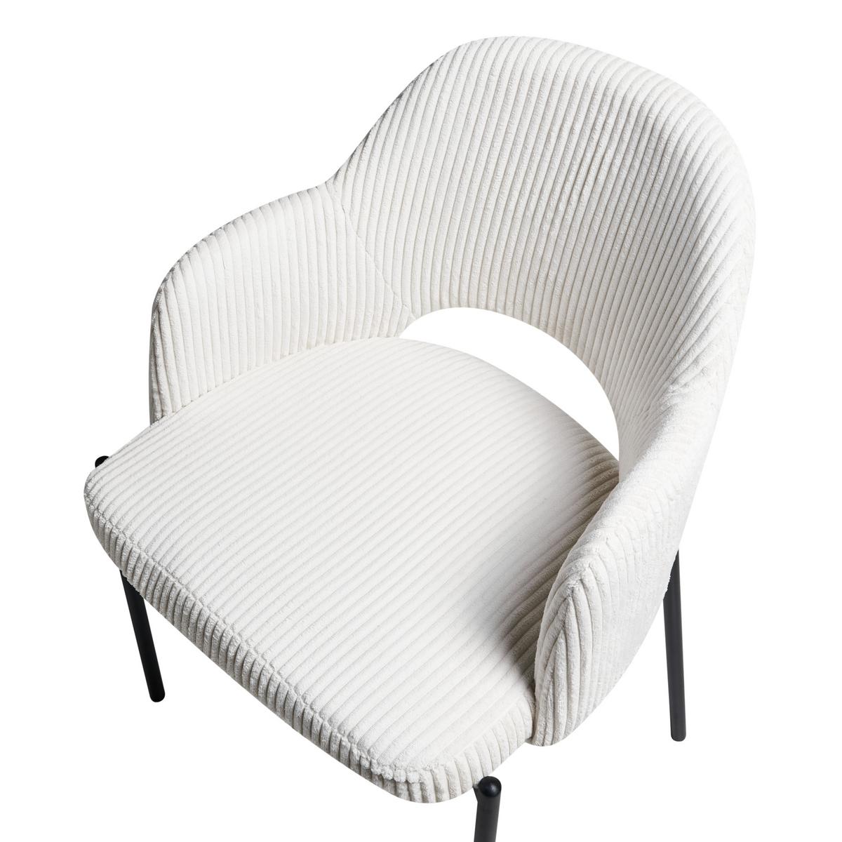 ESSZIMMERSTUHL 2er-Set Cremeweiß Raton - Schwarz/Weiß, Textil (53/81/55cm) - Beliani