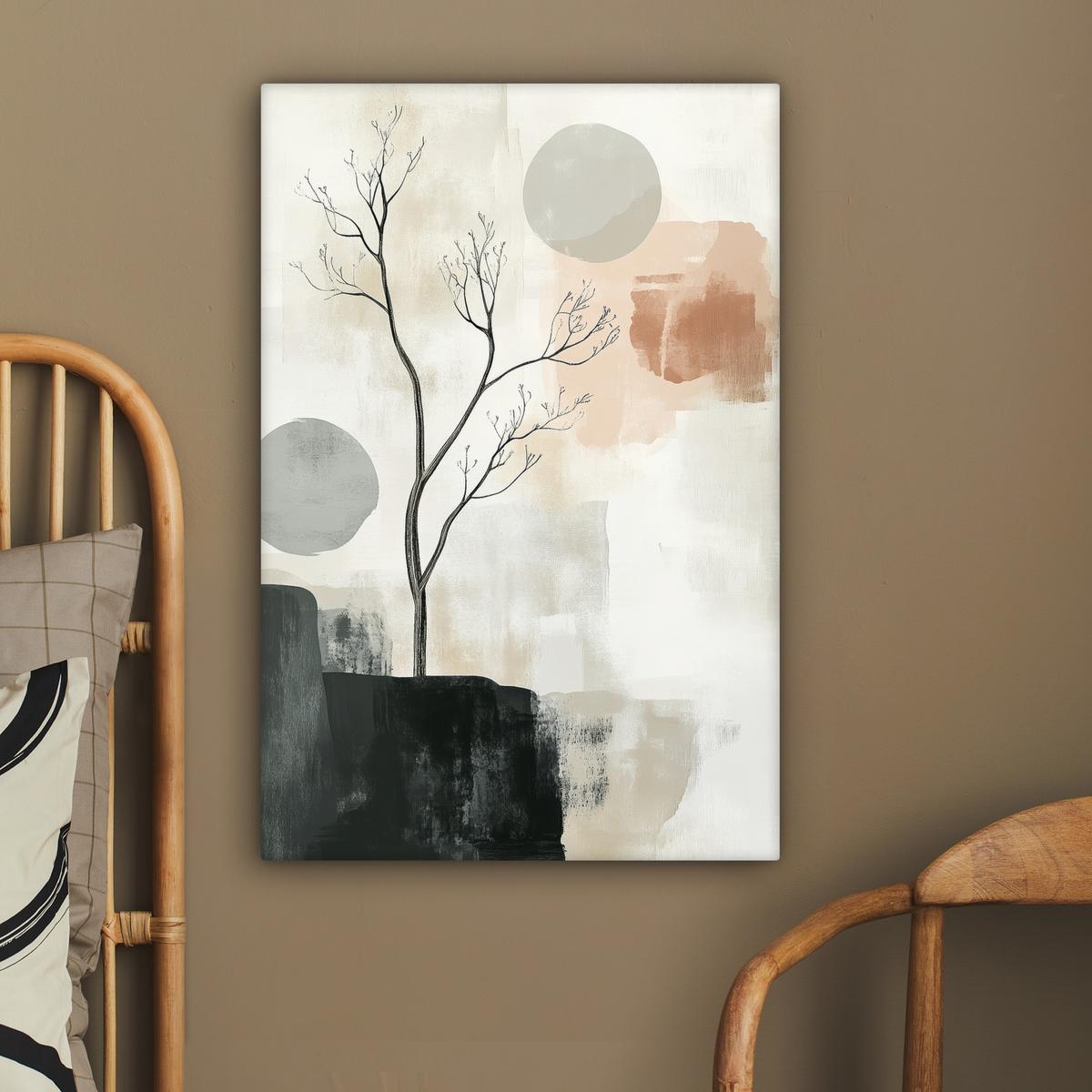 LEINWANDBILD Wabi sabi - Beige - Pflanze Wanddeko 40x60 cm - Sandfarben, Textil (40/60cm) - MuchoWow