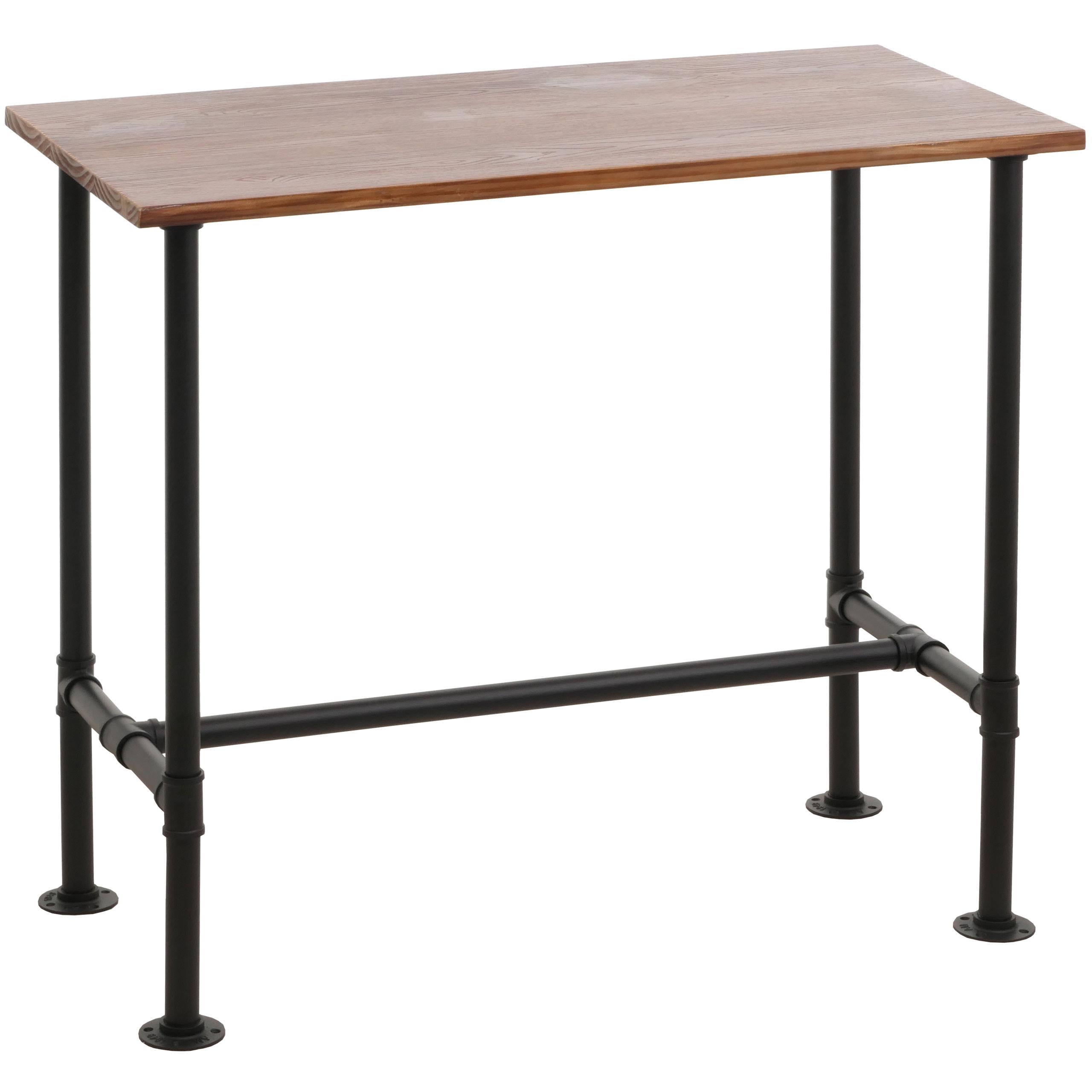 BARTISCH eckig Schwarz, Braun - Schwarz/Braun, Holz (61/120/108cm) - MCW