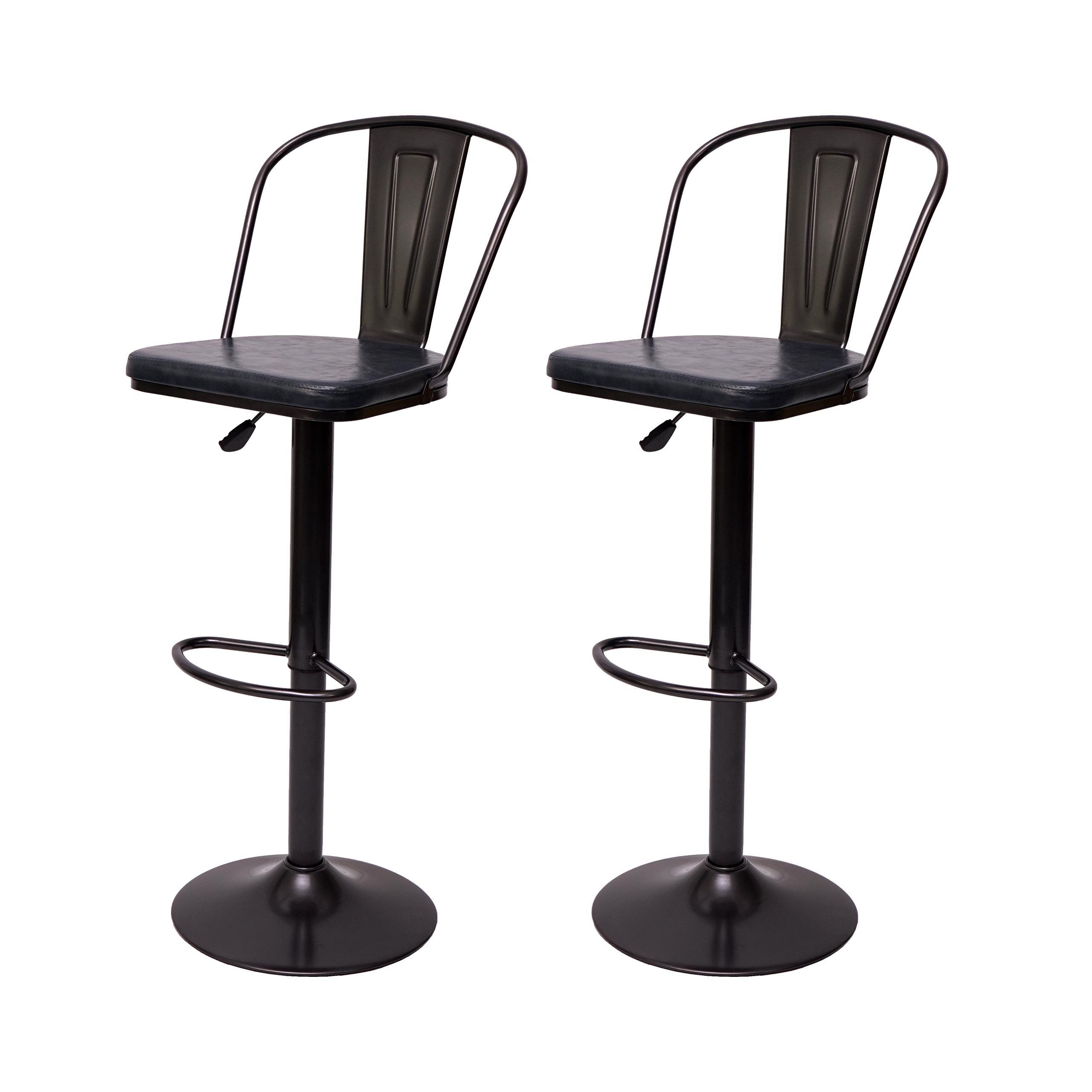 BARHOCKER H10A Schwarz, Grau 2er-Set - Schwarz/Grau, Textil (43/112/42cm) - MCW