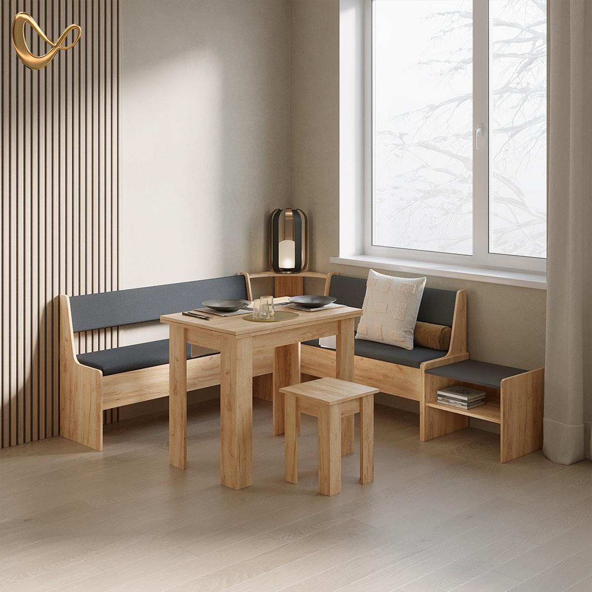 ESSZIMMERBANK Tiberio Sandeiche 53.5 x 41.1 cm - Sonoma Eiche, Holzwerkstoff (53.5/45.5/41.1cm) - Livinity®