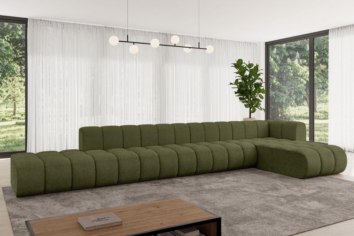 ECKSOFA modulares Sofa Zuvon-L3 - 478x177x70 cm Grün - Grün, Holzwerkstoff/Textil (478/177cm) - ALTDECOR