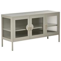SIDEBOARD mit 3 Türen Metall Hellbeige Gleora - Beige, Metall (120/65/40cm) - Beliani