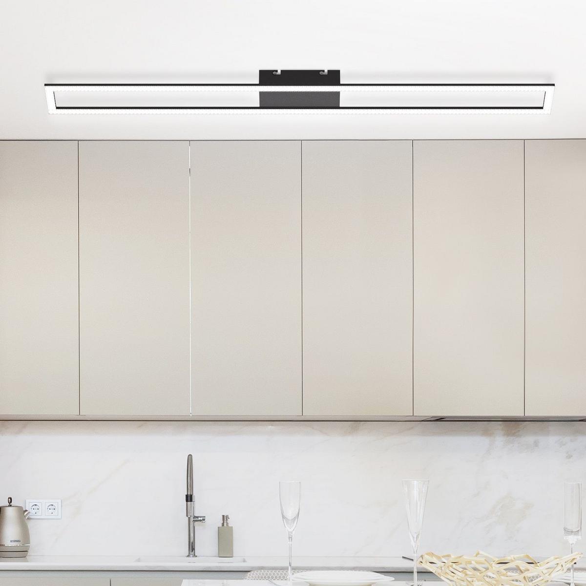 LED-DECKENLEUCHTE Helga 108/11/5 cm - Schwarz, Metall (108/11/5cm) - Nettlife