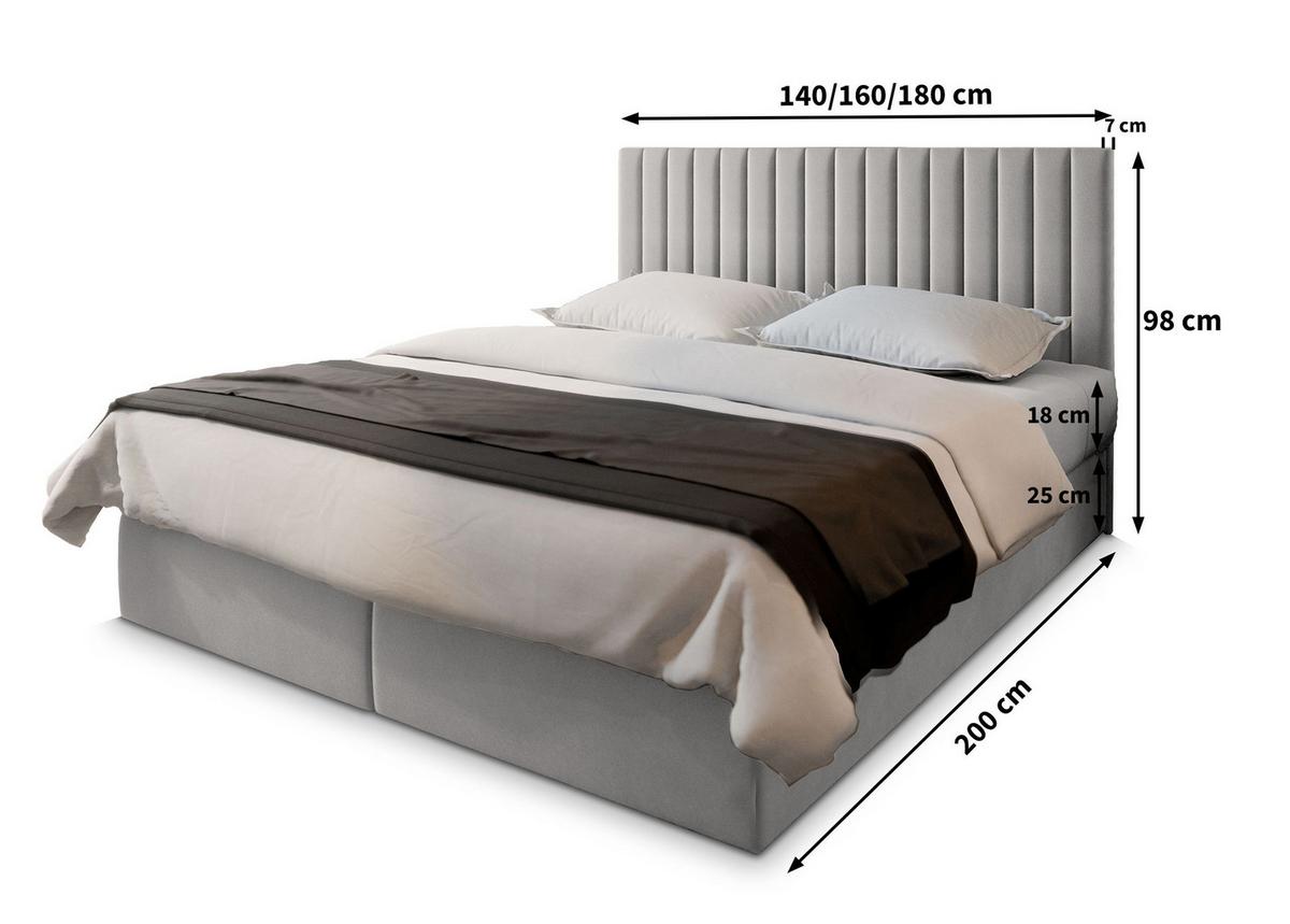 BOXBETT BRESEL 140x200 cm mit Matratze und Topper - Blau - Blau, Holz (140/200cm) - MASSENO