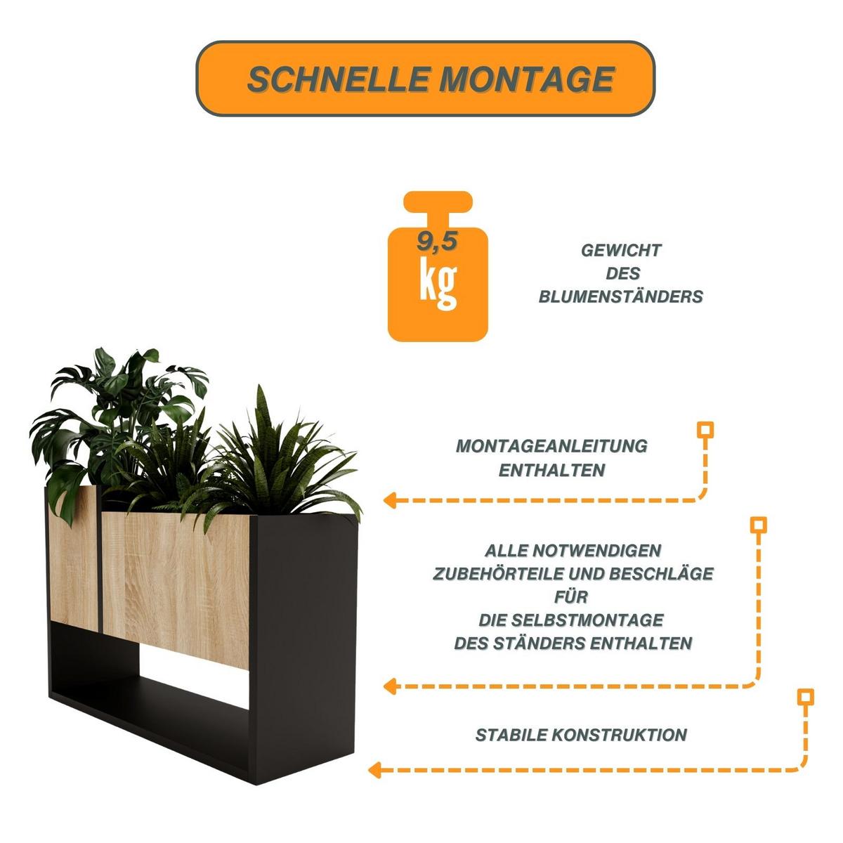 BLUMENKASTEN - Sonoma Eiche, Holzwerkstoff (22.6/45/64.5cm) - RAUMHIRSCH FURNITURE