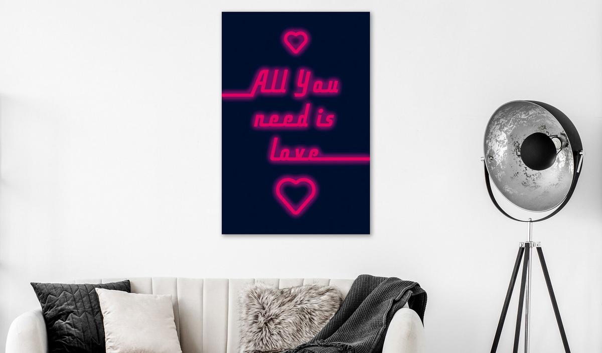 KUNSTDRUCK Blau 80/120 cm - Blau/Pink, Textil (80/120cm) - KUNSTLOFT