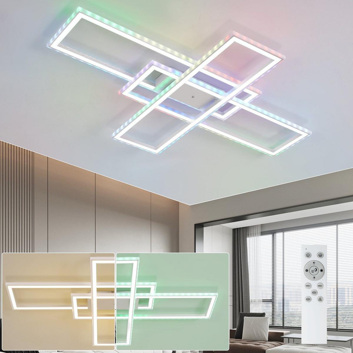 LED-DECKENLEUCHTE Karla 101/71/7 cm - Weiß, Metall (101/71/7cm) - Nettlife