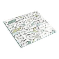 GLASPLATTE 60x52 cm Fischgrätenmuster - Grün, Glas (60/0.4/52cm) - TULUP