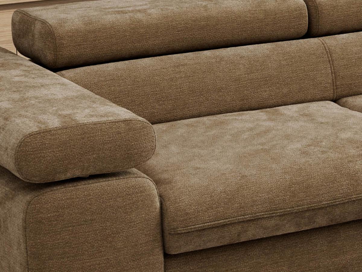 ECKSOFA PABLO L Braun Schenille glatt - Rechts Seite - Schwarz/Braun, Textil/Metall (273/208cm) - MKS