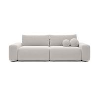 BETTSOFA RUOTA Grau Bucle-Stoff mit Schlaffunktion - Grau, Textil (105/87/257cm) - MASSENO