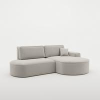 ECKSOFA Venedig Mit Schlaffunktion - Hellgrau, Holzwerkstoff/Textil (278/179cm) - Fun Möbel