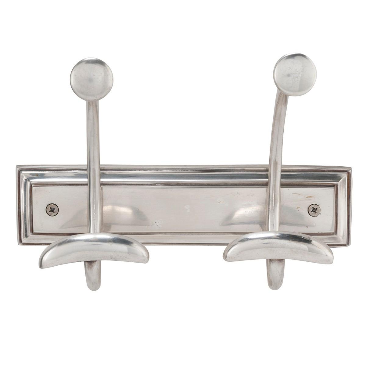 WANDGARDEROBE mit 2 Haken - 23/15/17 cm - Silberfarben, Metall (15/17/16cm) - Signature