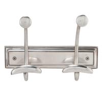 WANDGARDEROBE mit 2 Haken - 23/15/17 cm - Silberfarben, Metall (15/17/16cm) - Signature