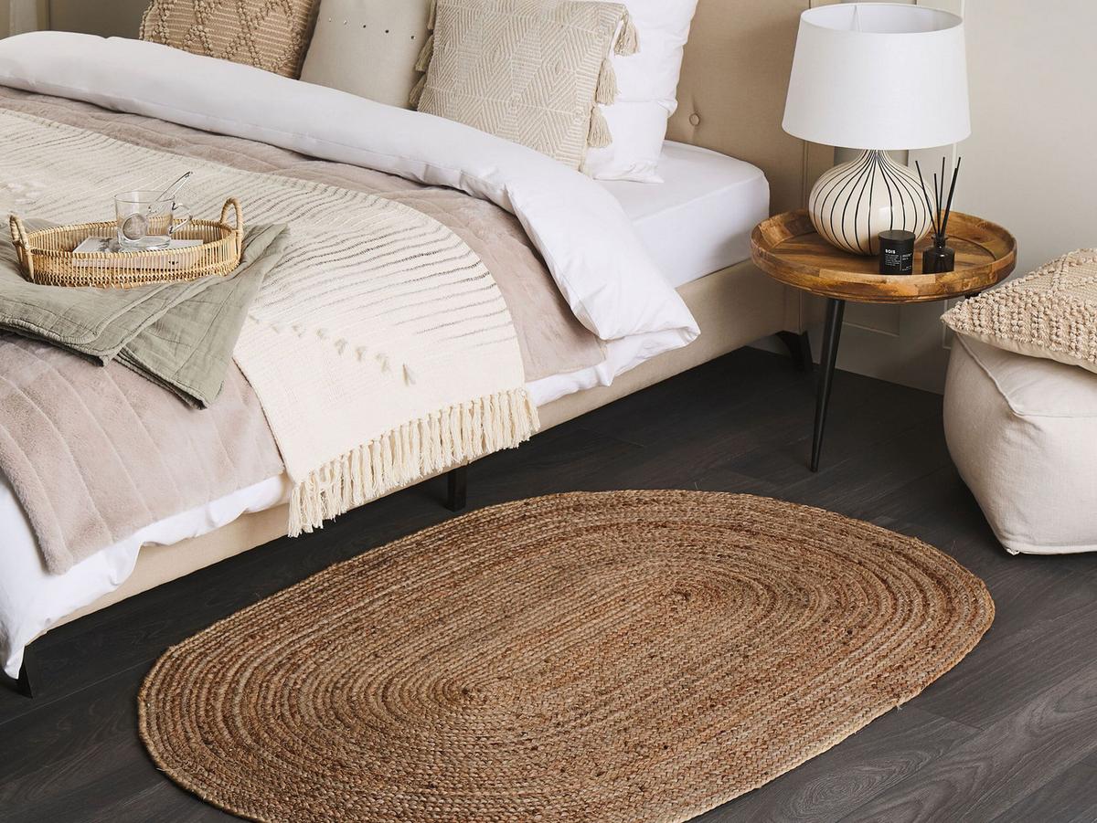 KURZFLOR-TEPPICH Demirci 150/100 cm - Beige, Naturmaterialien (100/150cm) - Beliani
