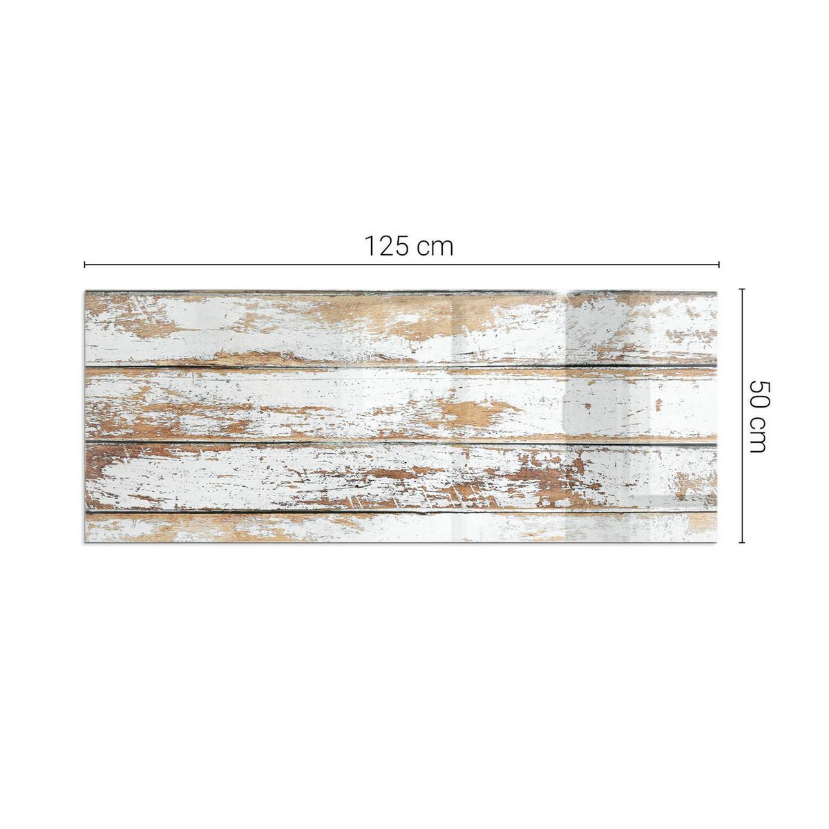 GLASPLATTE für Kamin 125x50 cm - Weiß, Glas (125/50/0.4cm) - TULUP
