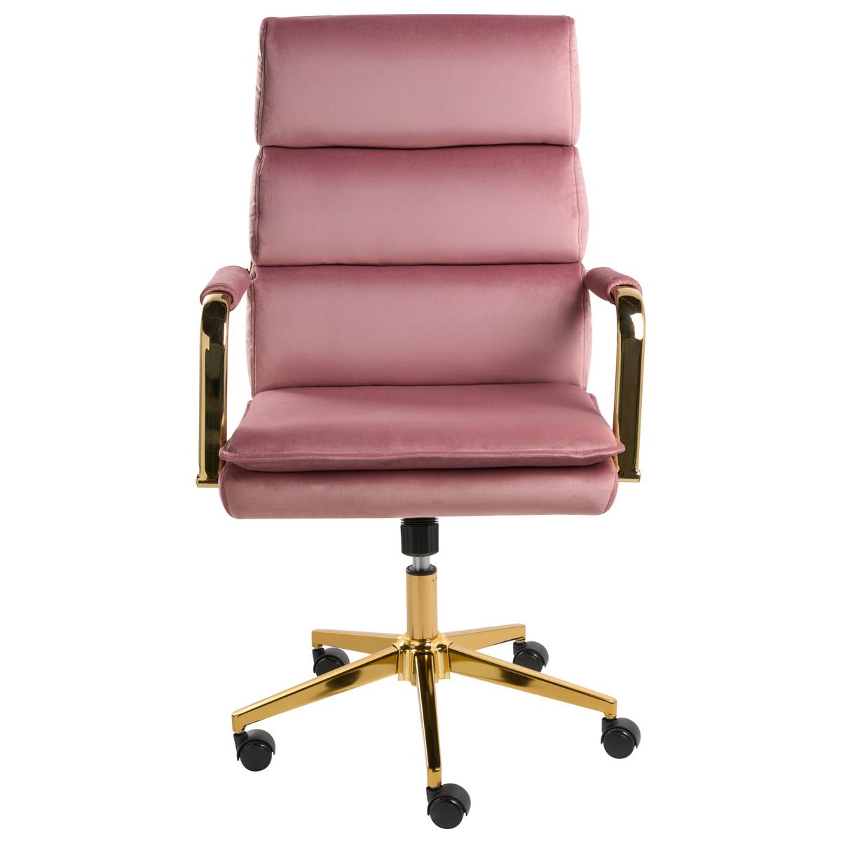 BÜROSTUHL Samtstoff Rosa Vamure - Pink, Textil (60/104/60cm) - Beliani