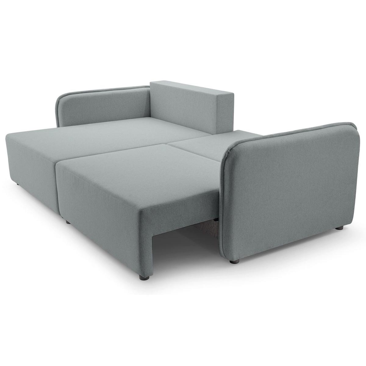 ECKSOFA Kassian, Hellgrau Strukturstoff, linksseitig - Hellgrau/Schwarz, Kunststoff/Textil (227/147cm) - Selsey