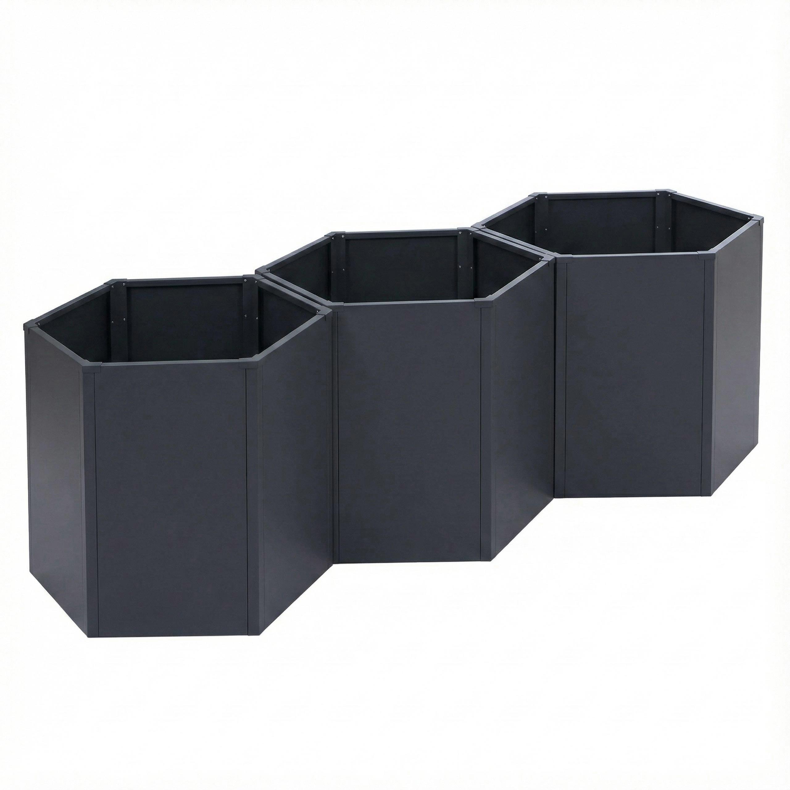 HOCHBEET 3ER-SET Anthrazit 3er-Set-Set - Anthrazit, Metall (264/77/100cm) - MCW