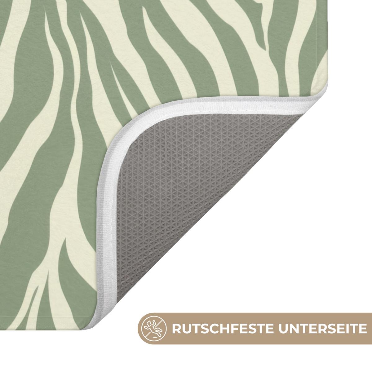 WC-VORLEGER Zebra - Motiv - Grün WC Teppich 50x80 cm - Salbeigrün, Textil (50/1cm) - OnlyWow