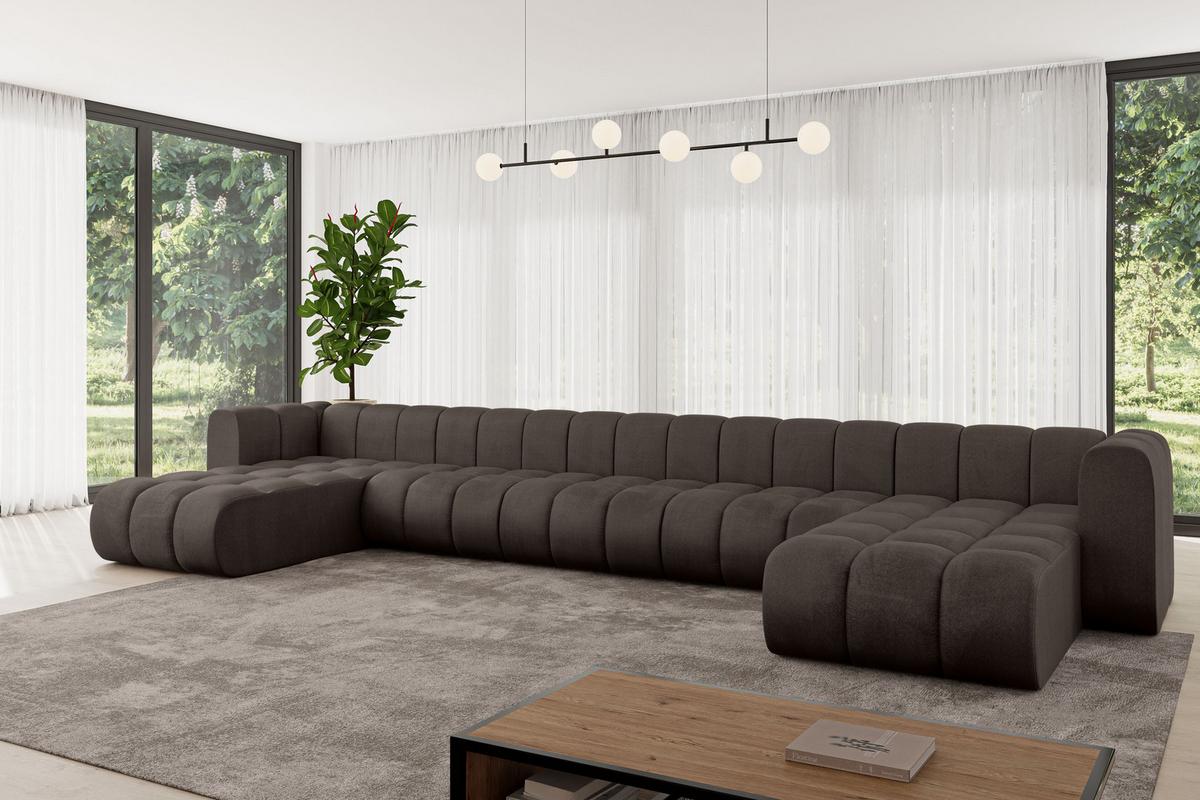 WOHNLANDSCHAFT modulares Sofa Joren-U3 - 501x177x70 cm Braun - Braun, Holzwerkstoff/Textil (501/70/177cm) - ALTDECOR