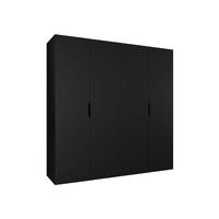 DREHTÜRENSCHRANK Malaga 200 - Schwarz, Holzwerkstoff (200/202/52cm) - MIRJAN24