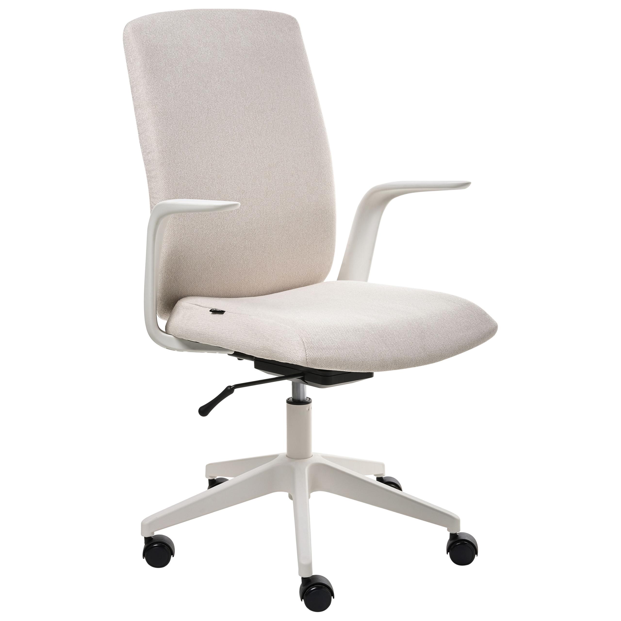BÜROSTUHL Beige Captain - Beige/Weiß, Textil (62/100/58cm) - Beliani