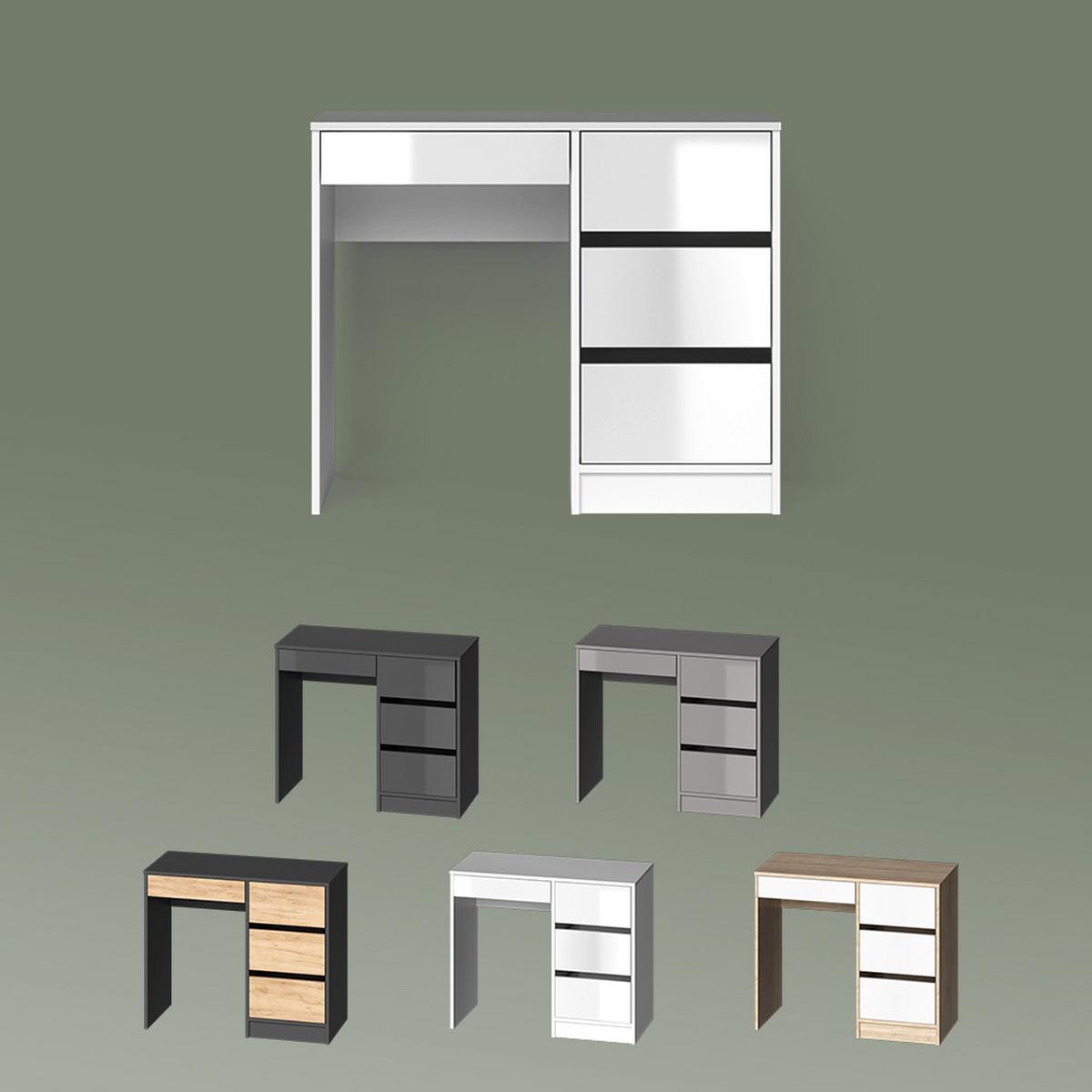 SCHMINKTISCH-SET Imola Anthrazit 90 cm mit Hocker - Anthrazit, Holzwerkstoff (90/75/40cm) - Livinity®