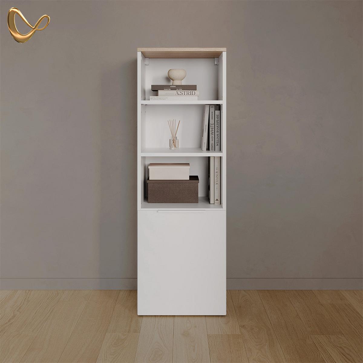 UNIVERSALSCHRANK Piave Weiß/Sonoma mit einer Tür - Weiß/Sonoma Eiche, Holzwerkstoff (40.2/120/40cm) - Livinity®