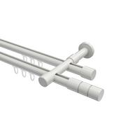 GARDINENSTANGE INNENLAUF Prestige Elanto 300 cm (geteilt in 3 x 100 cm), 2-läufig, 20 mm Ø Weiß - Weiß, Metall (300cm) - INTERDECO