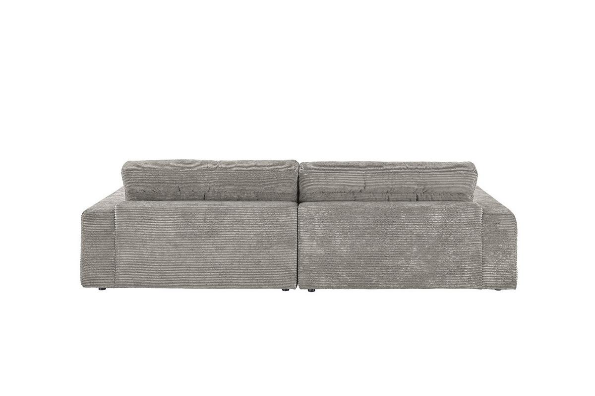ECKSOFA LANA SOFA Steingrau Cord - Greige/Schwarz, Textil (296/205cm) - KAWOLA