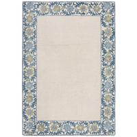 WOLLTEPPICH BROK, mit Bordüre, Blau, 200 x 290 cm - Blau, Textil (290/200cm) - KADIMA DESIGN