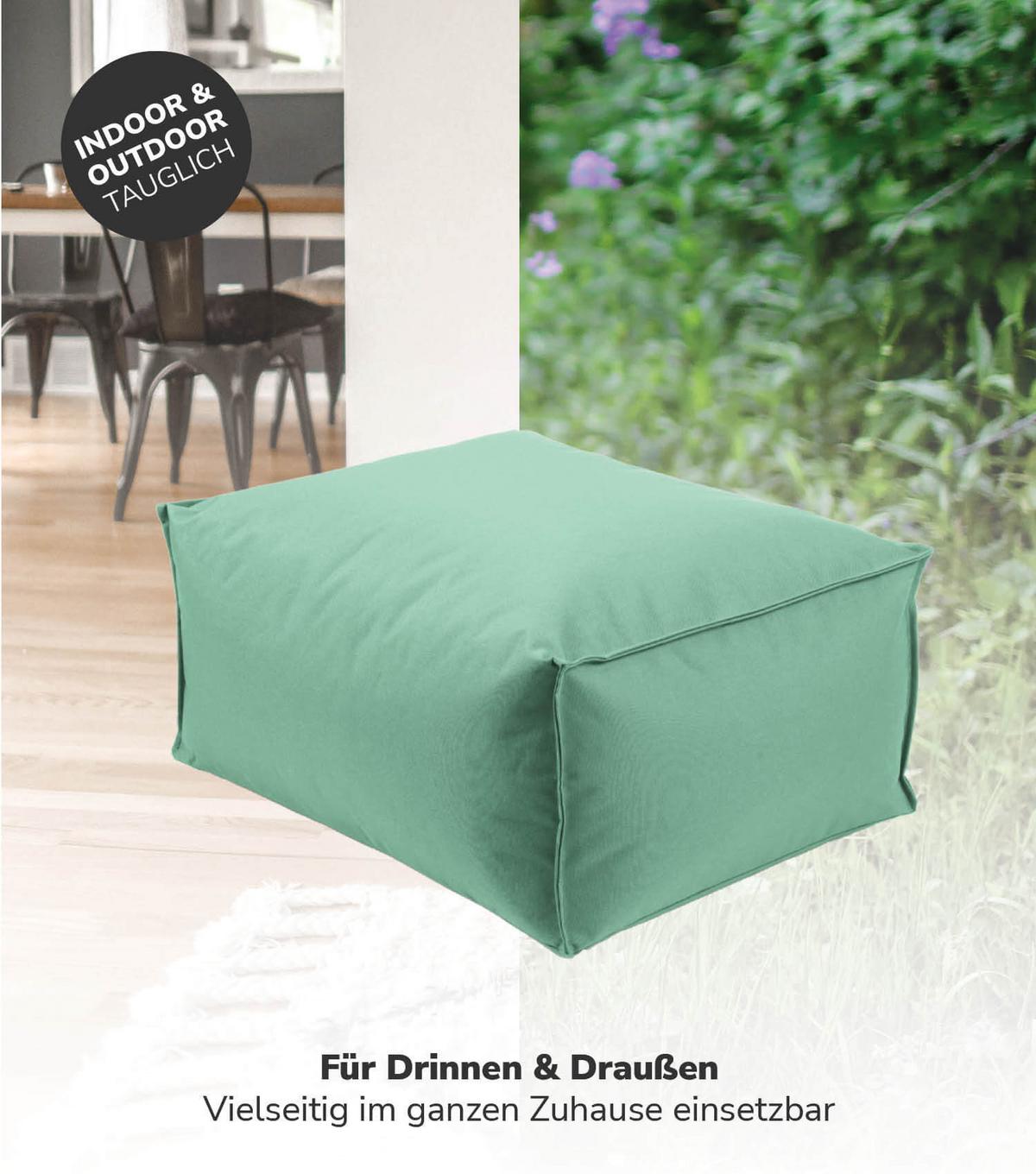 OUTDOOR POUF Der Ruhestifter - Mintgrün, Textil (60/30/50cm) - Mokebo