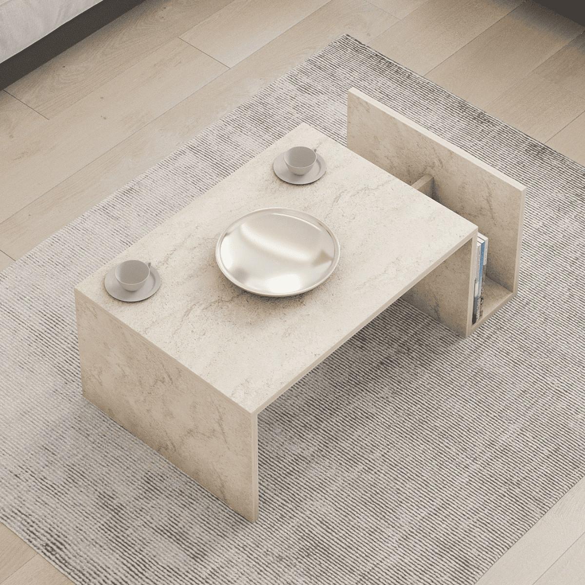 COUCHTISCH - memo 86,8/50/32,4 cm - Beige, Holzwerkstoff (76/76/5cm) - Calicosy