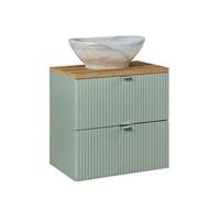 WASCHTISCH 60.4cm Jade Grün und Holz - Grün, Holzwerkstoff (60.4/59/40cm) - Petits-meubles