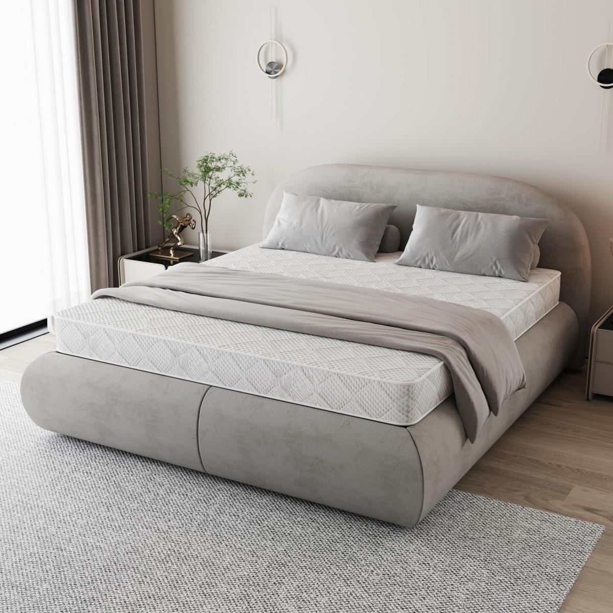 FEDERNKERNMATRATZE Mediro Form 20 cm,7-Zone, mit Hoch-Elastischer-Schaum, H2, 140x200 - Weiß, Kunststoff (140/200cm) - Beautysofa