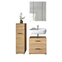 BADMÖBEL-SET 3-teilig, Artisan Eiche, Badkombination 105 x 185 cm, Cover - Schwarz/Eiche Artisan, Glas/Holzwerkstoff (105/185/30cm) - Inn.Furn