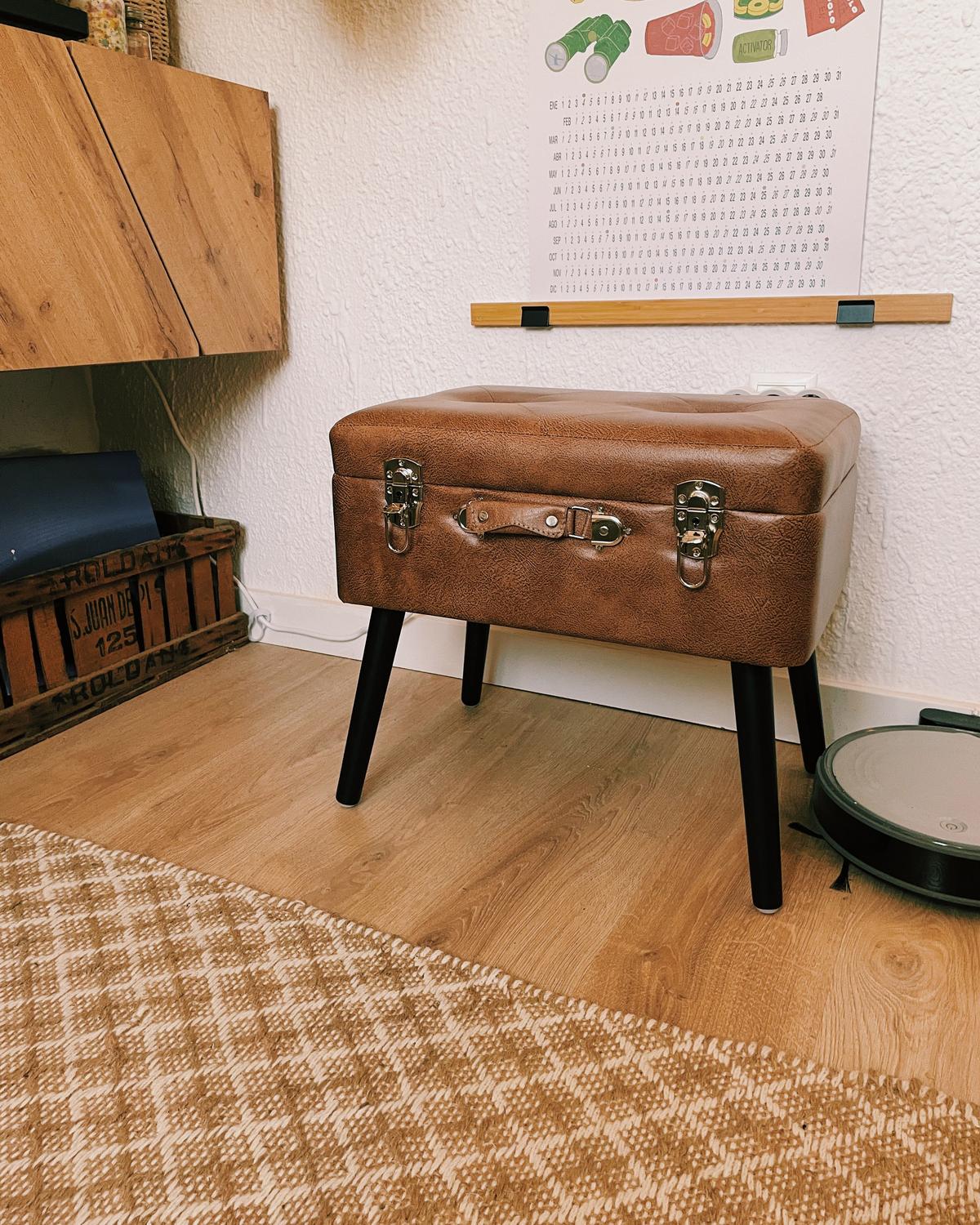 HOCKER Mallard 36/52/46 cm - Braun, Kunststoff/Textil (52/46/36cm) - Beliani