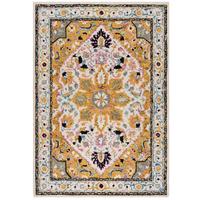 WOLLTEPPICH SOAR, klassisch-floral, Gelb-Grau, 120 x 170 cm - Gelb, Textil (120/170cm) - KADIMA DESIGN