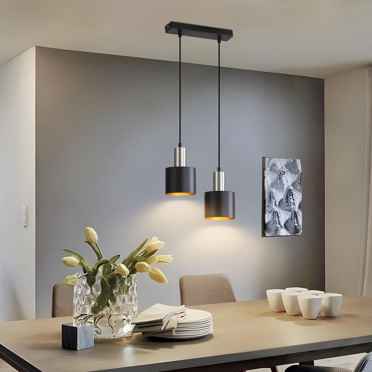 PENDELLEUCHTE Iris 30/30/173.5 cm - Schwarz, Metall (30/30/173.5cm) - ZMH