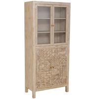 VITRINE aus holz 80x40x180cm - Beige, Holz (80/180/40cm) - Wanderlust