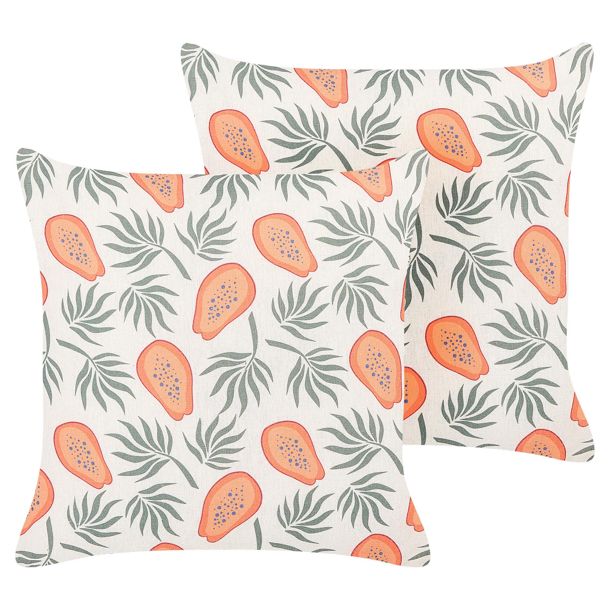 DEKOKISSEN 2er-Set Bunt 45/45 cm Avens - Multicolor, Textil (45/45cm) - Beliani