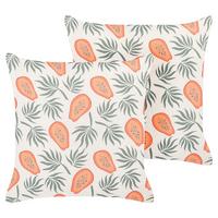 DEKOKISSEN 2er-Set Bunt 45/45 cm Avens - Multicolor, Textil (45/45cm) - Beliani