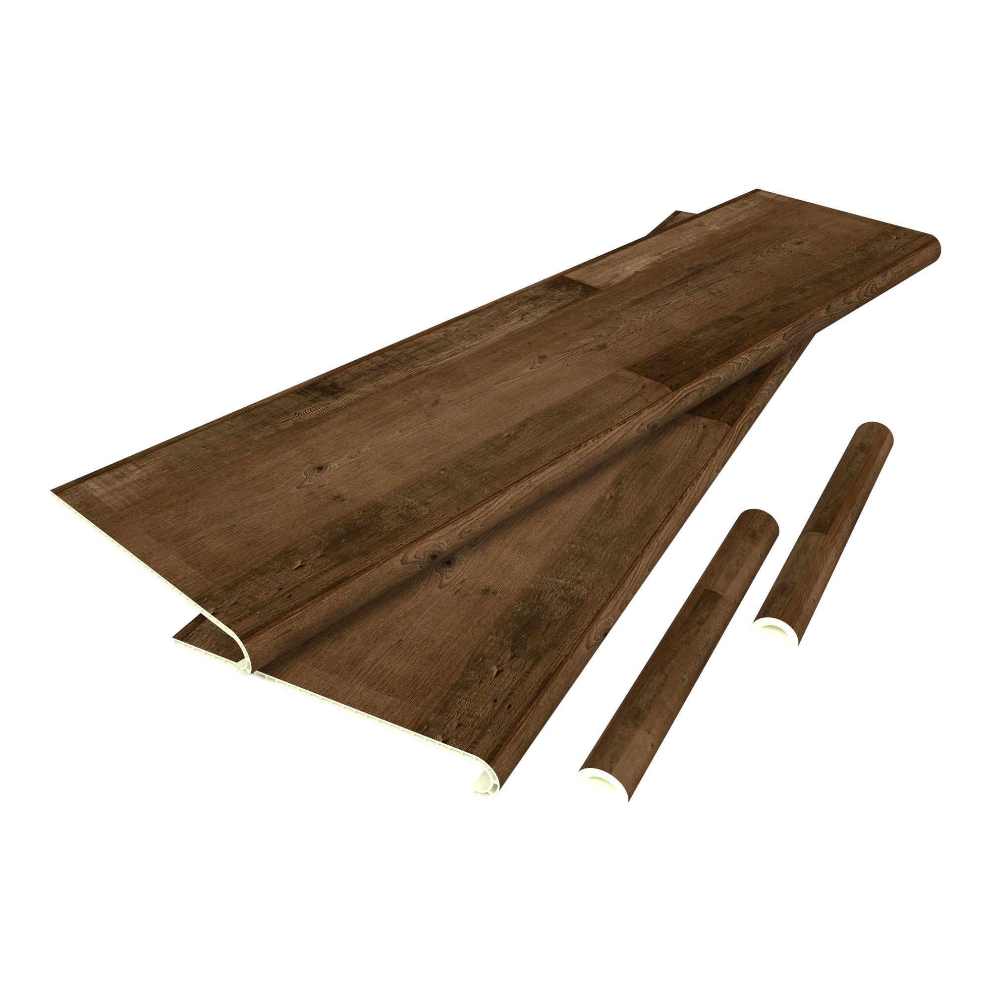 TREPPENVERKLEIDUNG-SET 2 TLG. Bunschoten - Dunkelbraun, Kunststoff (120/32cm) - NEU.HOLZ