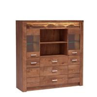 KOMMODE ZERI 137/141,5/42cm mit 3 Schubladen 4 Türen Braun - Braun, Holzwerkstoff (137/141.5/42cm) - MASSENO