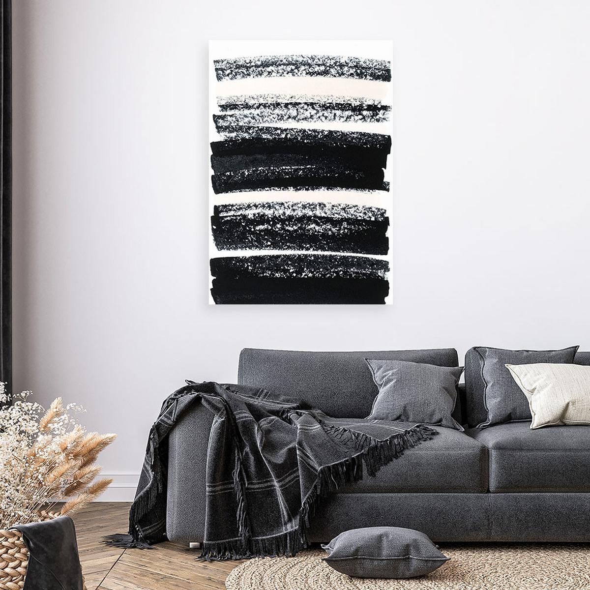 LEINWANDBILD Moderne Abstraktion 70x100cm - Schwarz, Textil (70/100cm) - Feeby