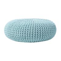 STRICK-POUF pastellblau, Bodenkissen rund 70/70/23 cm - Hellblau, Textil (70/23/70cm) - Homescapes
