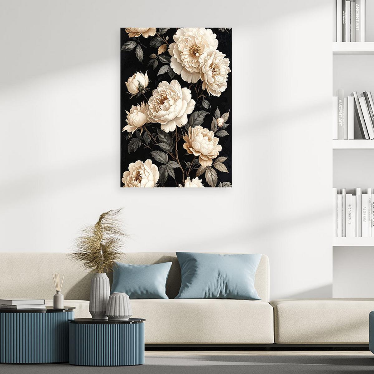 LEINWANDBILD Blumen 80x120cm - Schwarz, Textil (80/120cm) - Feeby