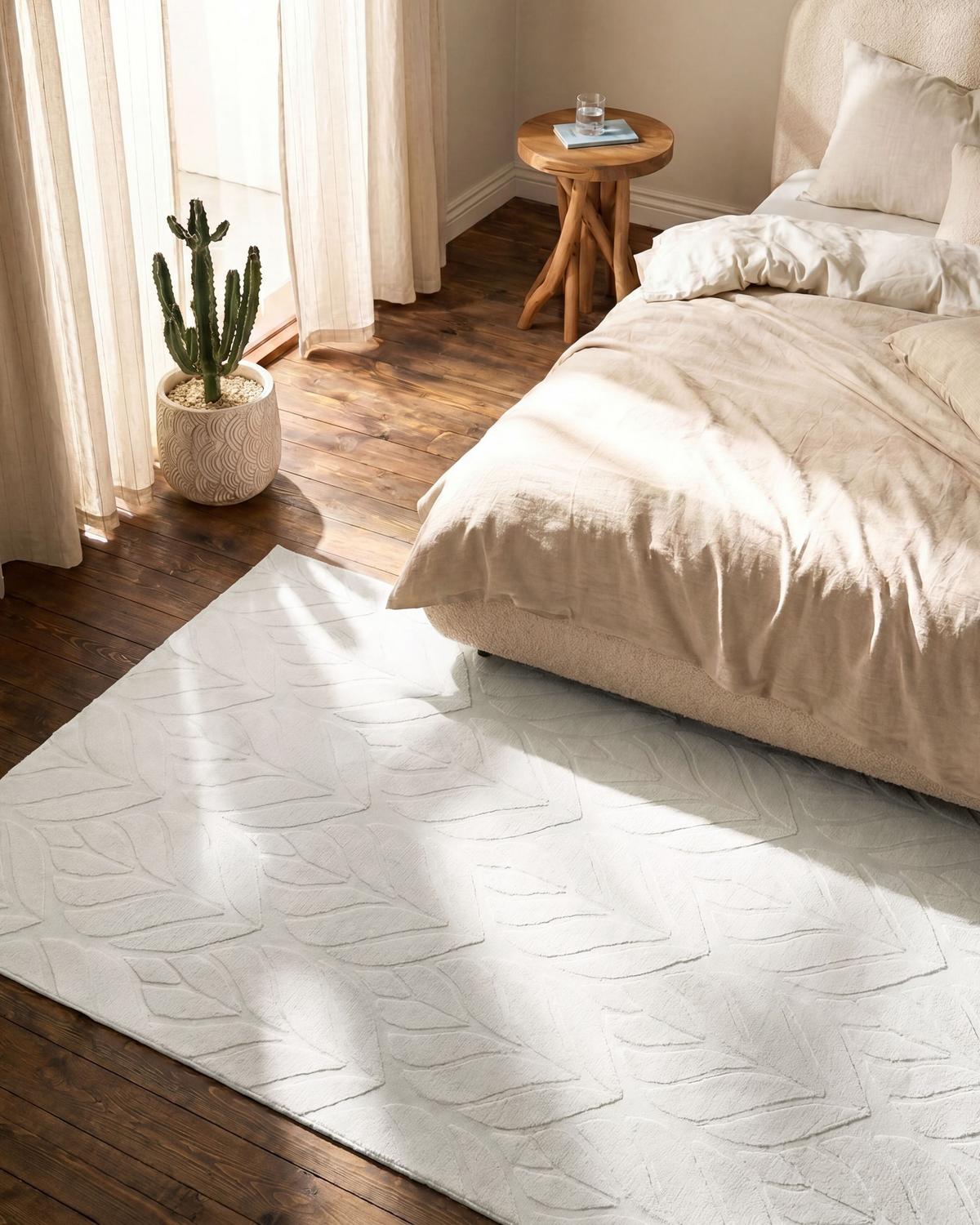 KUNSTFELLTEPPICH Cremeweiß 160/230 cm Mitchell - Creme/Weiß, Kunststoff (160/230cm) - Beliani