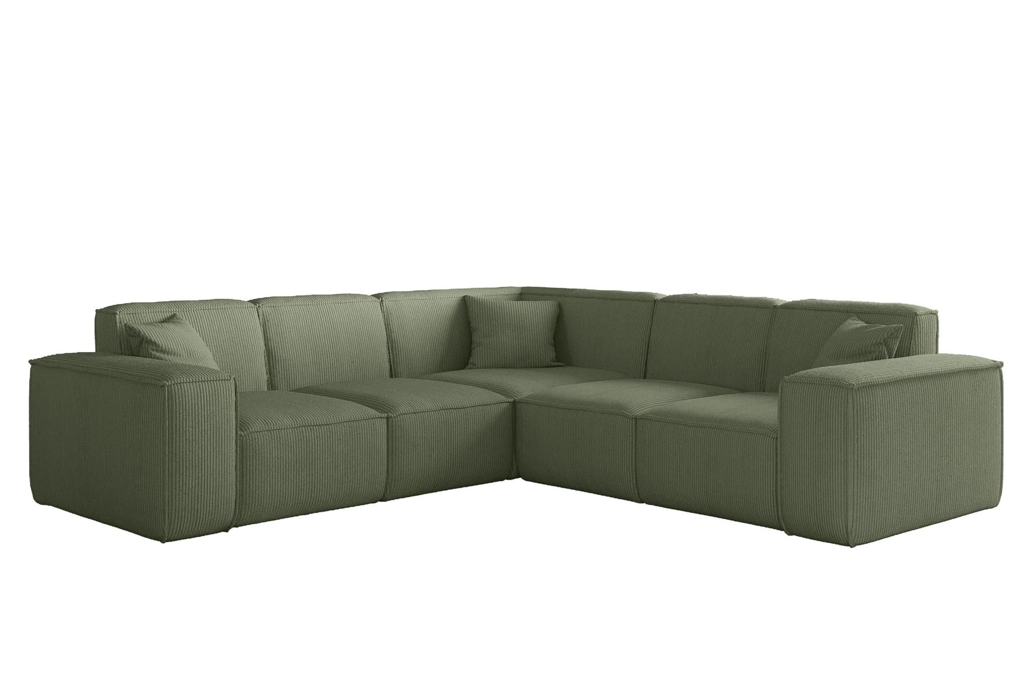 SOFA Celes Premium Stoff Scala - Jadegrün, Holzwerkstoff/Textil (246/246cm) - Fun Möbel